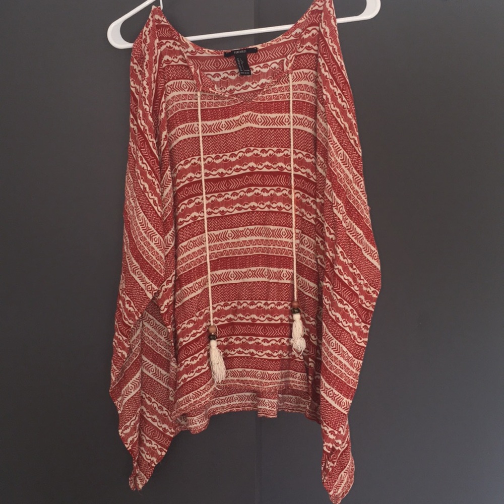 Orange and beige wide sleeve